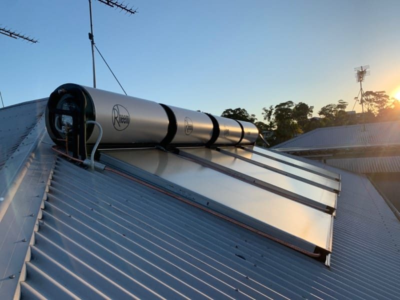 Rheem Solar Hot Water Units On Roof In Adelaide